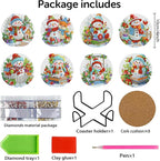 Benjenes 8PCS Christmas Diamond Art Coasters Kit - Image 2