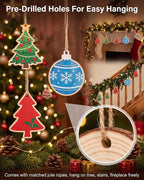 Blank Wooden Christmas Tree Ornaments, DIY Unfinished Wood Craft Decor | - Image 5