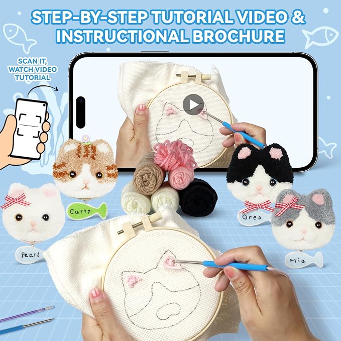 Punch Needle kit Adults for Beginners-4, Embroidery kit for Beginners, Includes - Image 3