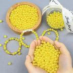 DUQGUHO Yellow Beads for Jewelry Making 8mm Fake Pearl Beads for Bracelets - Image 5