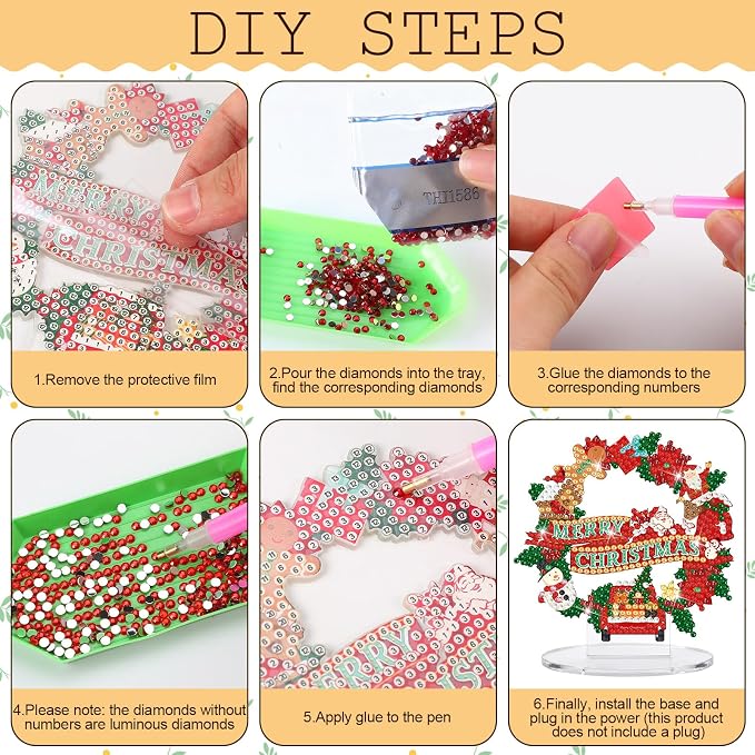 YooNotee 12 Sets Interchangeable Seasonal Diamond Art Tabletop Decorations - Image 3