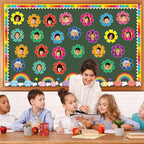 160Pcs Colorful Flower Cutouts Back to School Bulletin Board Decoration Set - Image 5