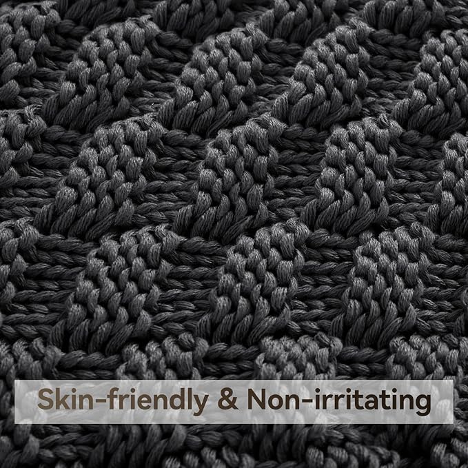 Knitted Weighted Blanket for Adult, No Beads Heavy Blanket 70” x 90'' 20lbs - Image 4