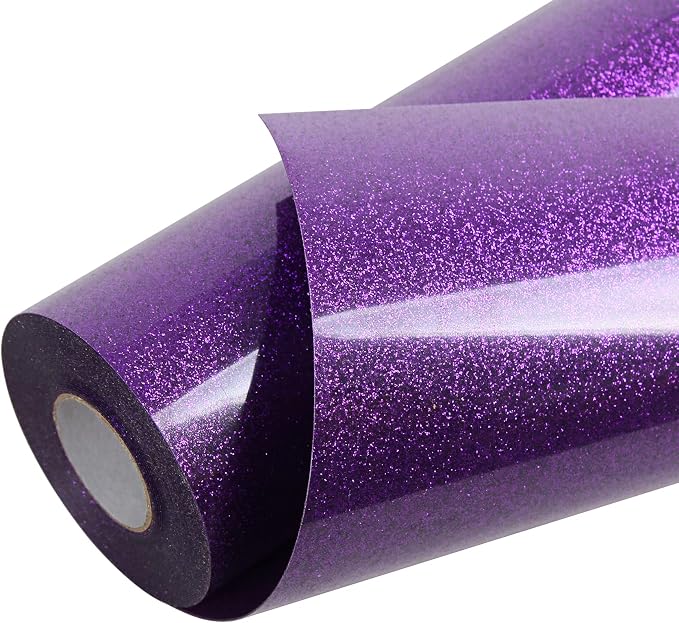 TORC Purple Glitter HTV Heat Transfer Vinyl Roll 12 inch x 20 ft Sparkly Iron by TORC