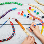 BBTO 10 Pieces Wooden Snake Unfinished Wooden Wiggly Snake Jointed Flexible - Image 3