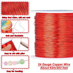 203 Feet Tarnish Resistant Copper Wires 24 Gauge/0.5mm Jewelry Craft Wires - Image 2
