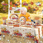 142Pcs Fall Party Plates and Napkins Party Supplies, Autumn Pumpkin Leaves - Image 6