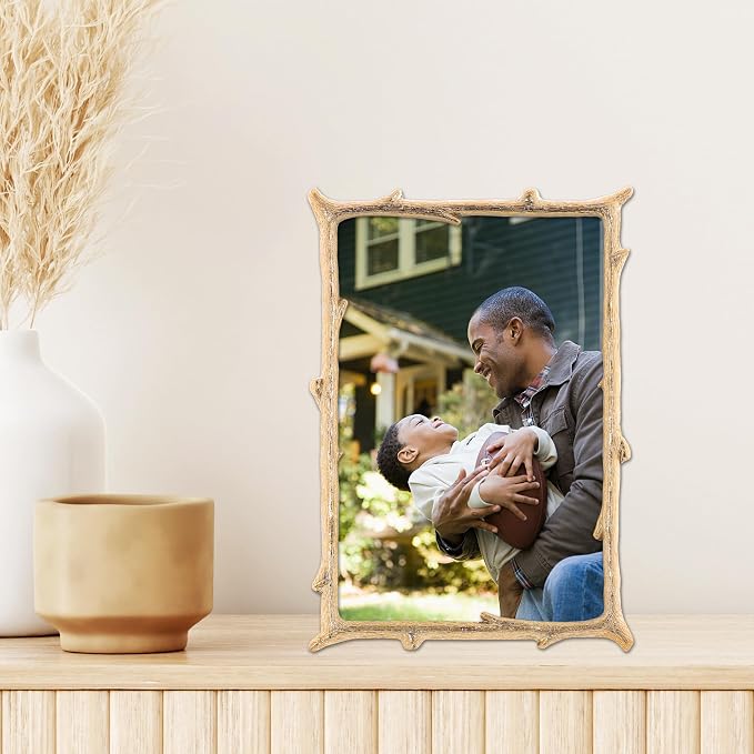 Lawrence Frames 712557 5x7 Gold Metal Natural Branch Design Picture Frame - Image 3