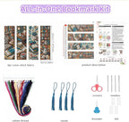 4PC Blue Bookshelf Counted Cross Stitch Bookmark Kit - Image 2
