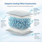 Queen Size Pillow 1 Pack for Sleeping, Cooling Adjustable Memory Foam Pillow - Image 3