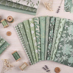 25 Pcs Sage Green Cotton Fabric Squares, 10 x 10 Inch, Precut | 25 assorted - Image 2
