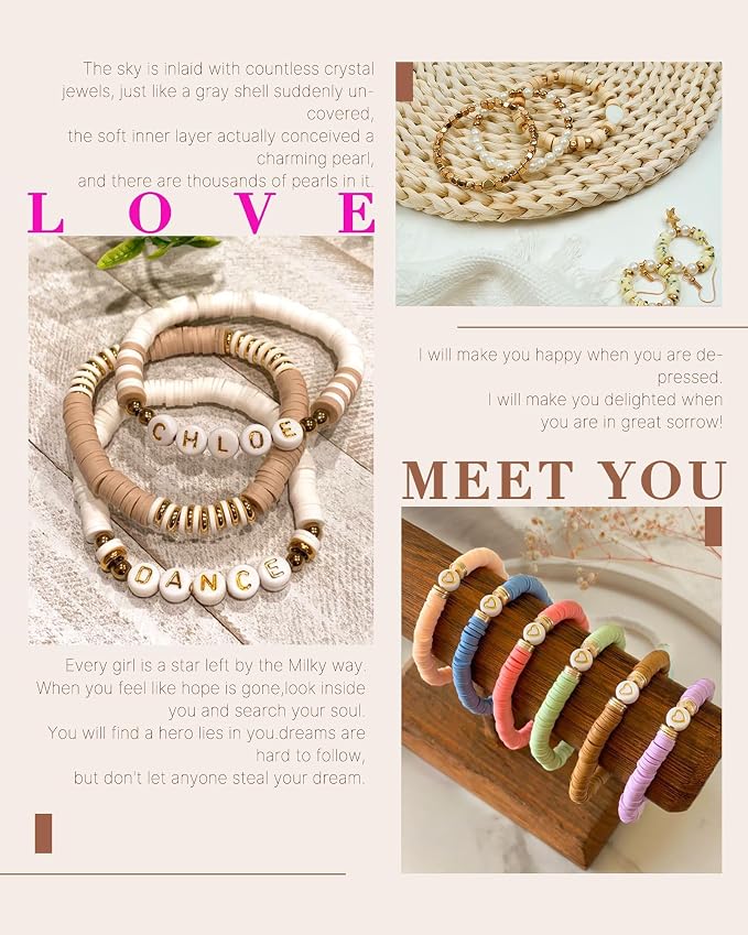 Bracelet Making Kit, 48 Colors Round Letter Beads Jewelry Making Kit Friendship - Image 4
