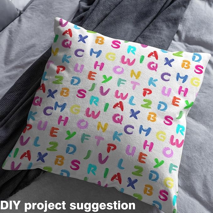 Cartoon Letter Graffiti Fabric by The Yard, Toddler Child Alphabet DIY Art - Image 3