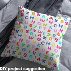 Cartoon Letter Graffiti Fabric by The Yard, Toddler Child Alphabet DIY Art - Image 3