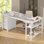 Lufeiya White L Shaped Desk - Image 5