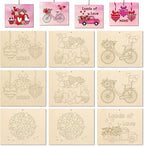 COCHIE 10 Pieces Large Valentine's Day Unfinished Wood Crafts to Paint by COCHIE