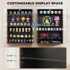 6-Tier Wall Display Case with Glass Doors, LED Sports Card Display Case with - Image 6
