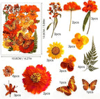 Orange Pressed Flowers, Authentic Natural Flowers, Resin Jewelry Craftsmanship - Image 2