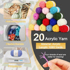 Aeelike 20pcs Acrylic Yarn for Crocheting, Crotcheting Set for Beginners - Image 2