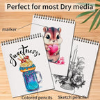 OSIMIG 5 Pack Sketch Book 8.5" x 11" Set, Top Spiral Bound Sketch Pad 150 Sheet - Image 6