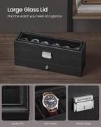 SONGMICS Watch Box, 6-Slot Watch Case Organizer - Image 3