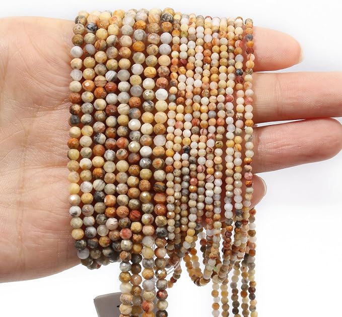 2mm 180pcs Crazy Agate Tiny Gemstone Beads - Image 2