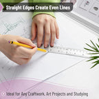 Mr. Pen- Metal Straight Edge Ruler, 2 Pack, Imperial & Metric Measurements - Image 4
