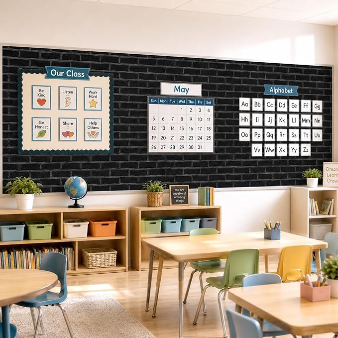 Black Brick Bulletin Board Roll Non-Woven Fabric Poster 16in X 12ft | Back to - Image 7