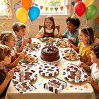 96 Pcs Chocolate Birthday Party Decoration Sweet Chocolate Plates and Napkins - Image 7