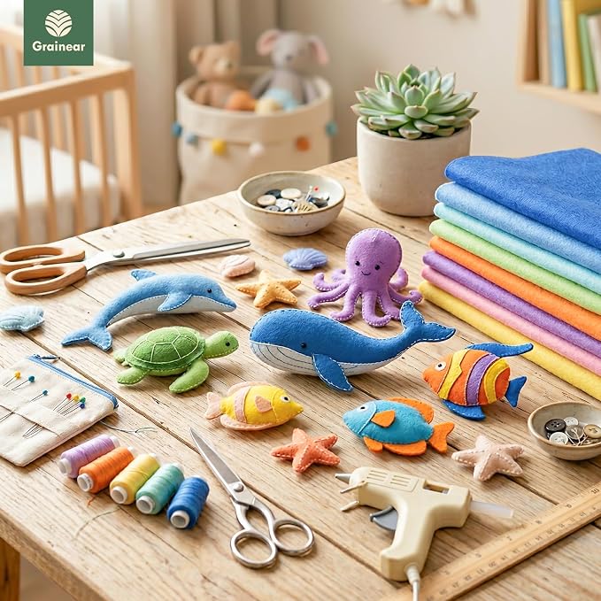 Sage Green Soft Felt Sheets for Crafts, 1.6mm Thick, Handmade Crafts, DIY - Image 2