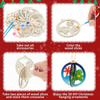 Chunful 72 Pcs DIY Wooden Crafts to Paint 3D Unfinished Paint Your Own - Image 5
