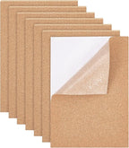 BENECREAT 6 Pack 11.5x8.2" Self-Adhesive A4 Cork Sheets Rectangle Coaster Cork by BENECREAT