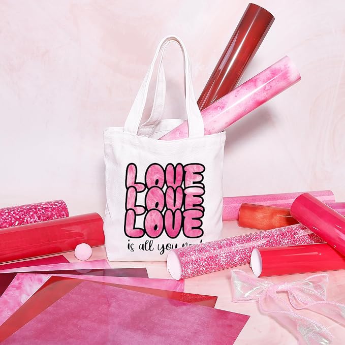 HTVSTD Valentines Pink Red HTV Heat Transfer Vinyl 16pcs 12×10in | Pink Red - Image 4