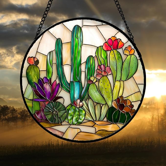 DASTOLL Stained Glass Window Hanging, and Mom 14.9x14.9 in - Image 4