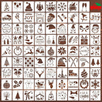 80 Pcs 3 x 3 Inch Christmas Stencils by DZXCYZ