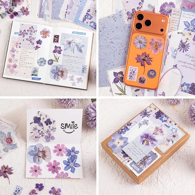 RISYPISY Floral Scrapbook Supplies Kit, Card Making, Art Journal - Image 7