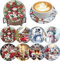 8 Pack Christmas Diamond Art Coasters, Diamond Painting Coasters Kits | by Zythron