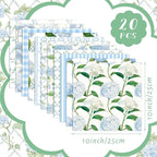 HunnmingRe 20 Pcs 10''x10'' Hydrangea Quilting Fabric Square Bundle Watercolor - Image 2