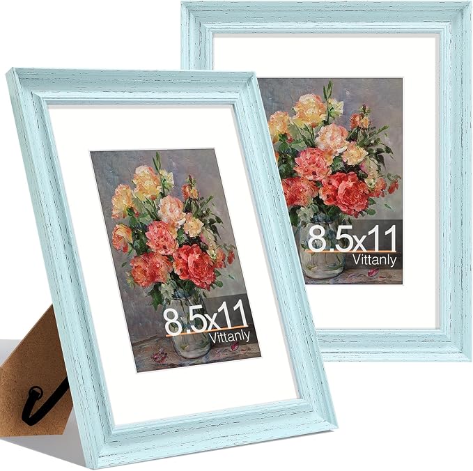 Vittanly 8.5x11 Picture Frames Set of 2, Ornate Vintage Photo Frame by Vittanly