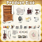 1：12 Scale Miniature House Furniture Set Classic Mini Furniture Sofa Set - Image 3
