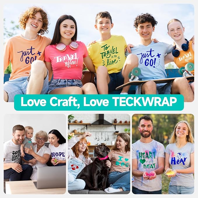 TECKWRAP Heat Transfer Vinyl for T-Shirts 11 PCS 12"x12" Easy Cut & Weed | PU - Image 8