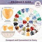 Nuenen 72 Pcs Natural Heart Shaped Healing Crystal Stone Bulk 0.8 Inch Polished - Image 2