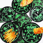 96pcs Video Game Party Supplies Tableware Set Neon Game On Paper Plates and - Image 5