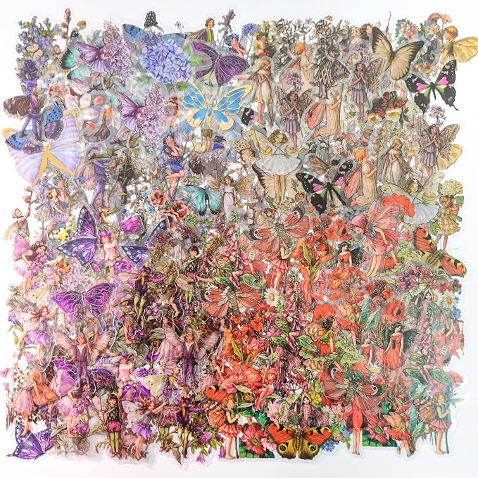180Pcs Vintage Fairy Stickers Scrapbooking Floral Craft | High quality by Siblymona
