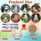 8 Pcs Halloween Diamond Art Coasters Kits - Image 3