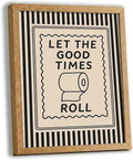 Funny Bathroom Decor Framed Canvas Wall Art, Let The Good Times Roll Toilet by Unknown