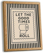 Funny Bathroom Decor Framed Canvas Wall Art, Let The Good Times Roll Toilet by Unknown