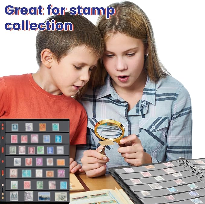 40 Sheets 80 Page Stamp Pages Collector Album Page 9 Hole Standard Stamp - Image 5