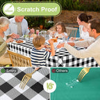 Smiry Rectangle Table Cloth, Waterproof Vinyl Tablecloth - Image 5