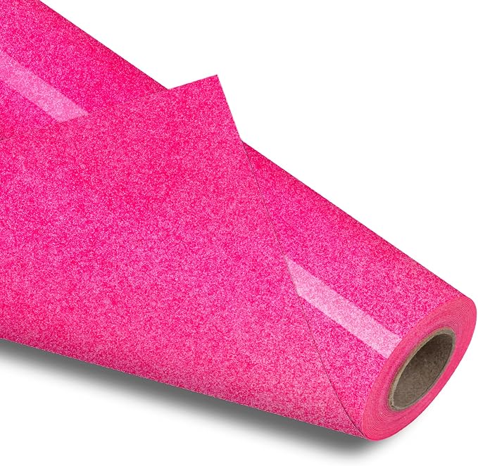 VinylRus Hot Pink Glitter HTV Heat Transfer Vinyl Roll by VinylRus